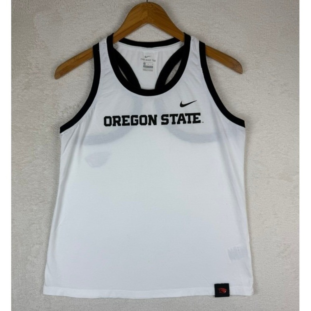 Nike Oregon State Beavers Womens Dri-FIT Racerback Tank Top White Black‎ Medium